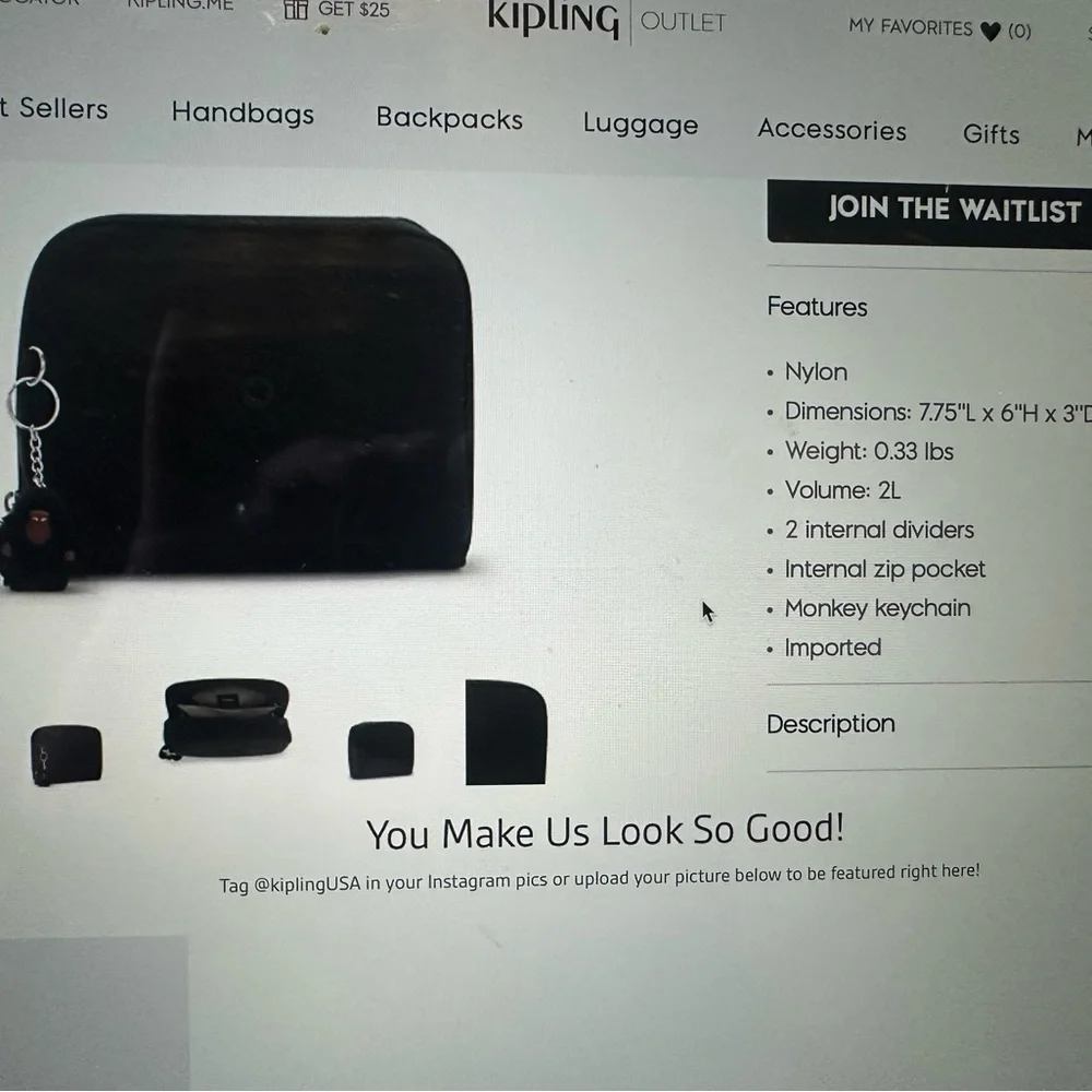 Kipling Black Assy bag (travel) - Picture 5 of 5